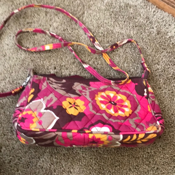 Vera Bradley Pink Brown Floral Print Small Bag - Picture 7 of 7